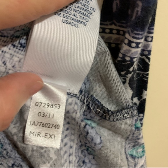 Tommy Hilfiger Sleeveless Aztec Floral Print Blue Sundress. Soft and Cozy size M - Picture 4 of 11